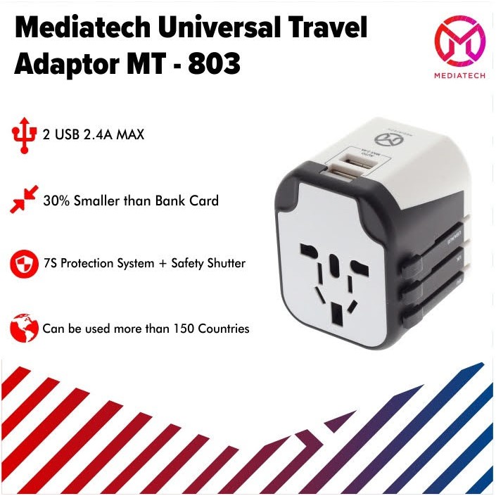 Mediatech  Universal Travel Charger &amp; Adapter MT 803 - 630003