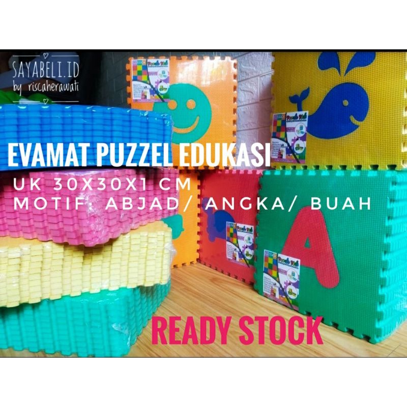 EVAMAT MATRAS/ PUZZLE KIDS EDUKASI TEBAL 30x30x1CM PUZLE ANAK/ LANTAI/ EVAMAT/ PLAYMAT/ MOTIF HURUF/ ABJAD/ ANGKA/ BUAH