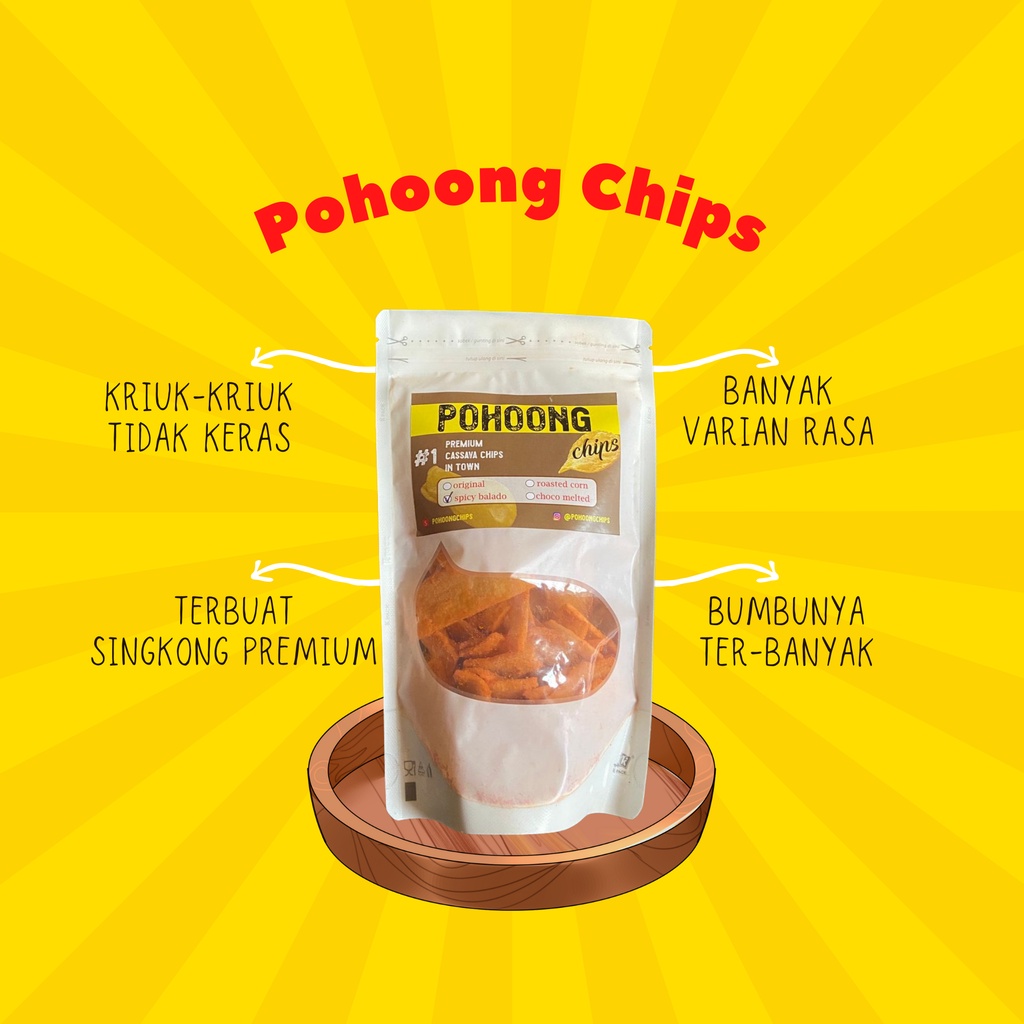 

Keripik Singkong Premium Pohoong Chips rasa Roasted Corn - Empuk dan Kriuk