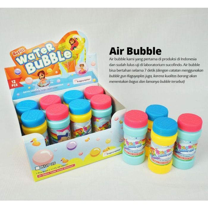 KGP 25 mainan refill buble gun kemasan botol 50ML / sabun gelembung kemasan botol besar