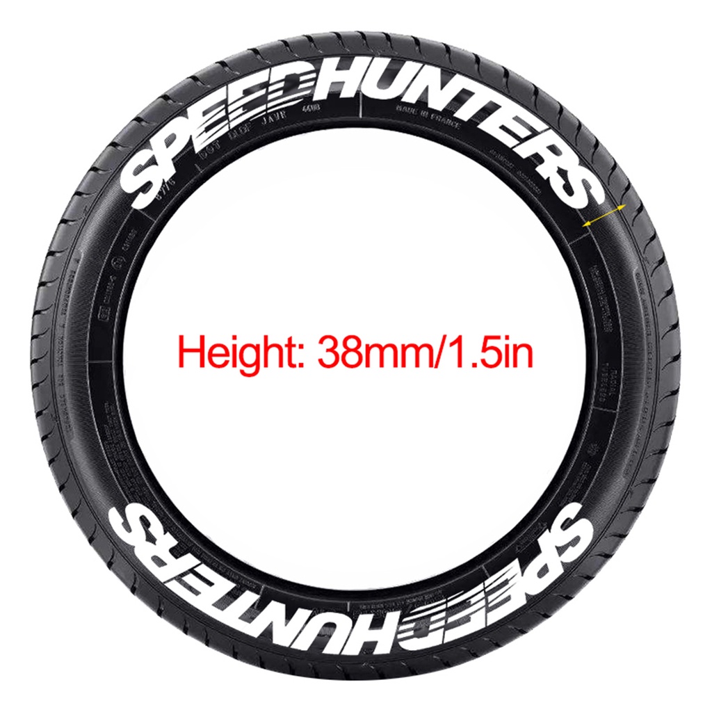 1 Set SPEED HUNTERS Tire Letter Sticker Car Motorcycle Tire Modified Personalized Fashion Hot Can Decorate 1 Wheel