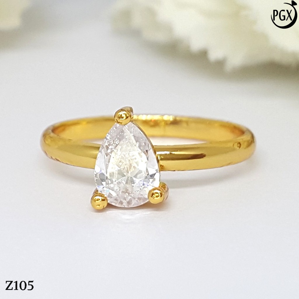 PGX Cincin Xuping Wanita Lapis Emas Aksesoris Perhiasan Fashion Premium - Z105