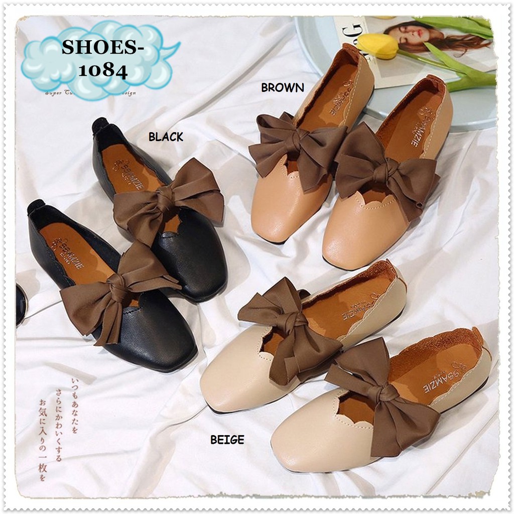 Sepatu Flat Shoes Pita Balerina Wanita Korea Jepang Import 1084