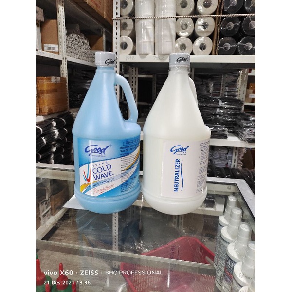 Paket Obat Keriting Rambut Good Super Cold Wave Step 1 1900ml Dan Good Neutralizer Step 2  Obat Kriting Rambut Curly Curling
