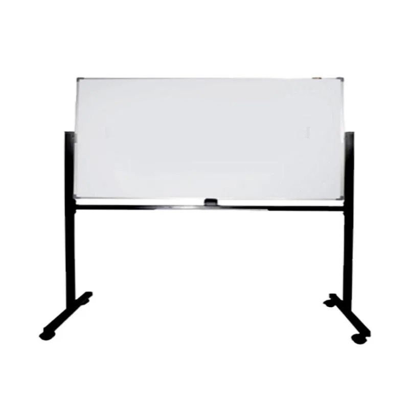 PAPAN TULIS WHITEBOARD MAGNET 2 SISI 90 X 120 CM KAKI WITH STAND BAGUS TEBAL