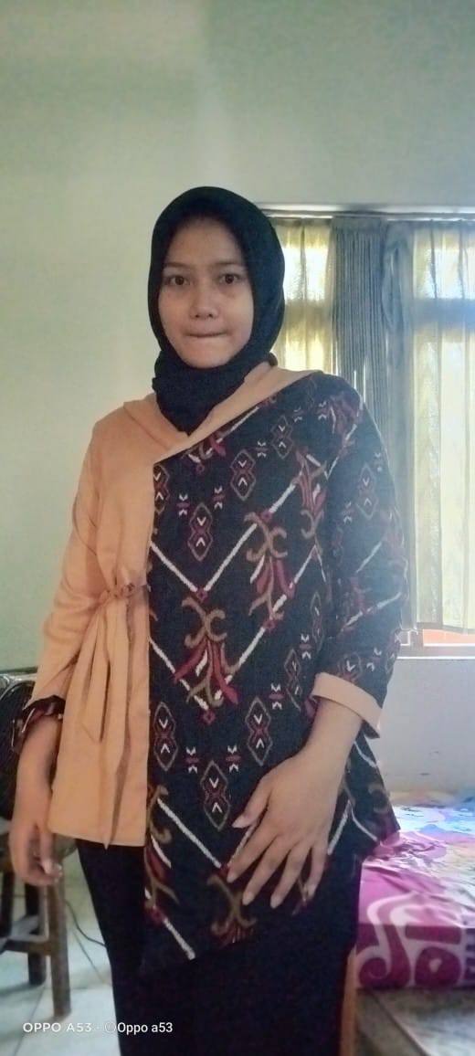 Tey-17 Batik Wanita Asj Sa Hrb026 Kenongo Kemeja Tosca Pendek