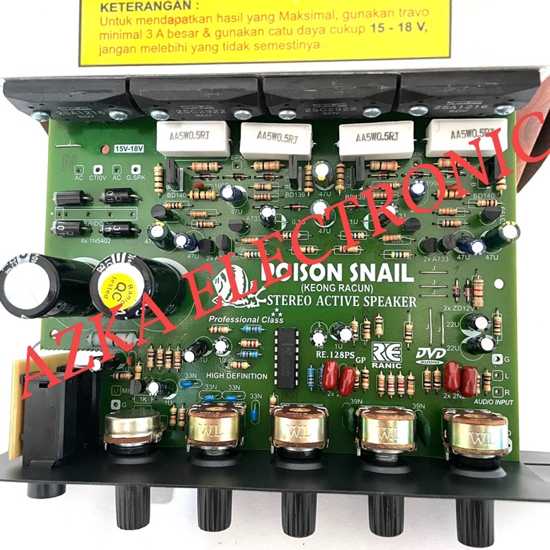 Kit Power Amplifier Speaker Aktif Stereo Plus Subwoofer 1700W PMPO