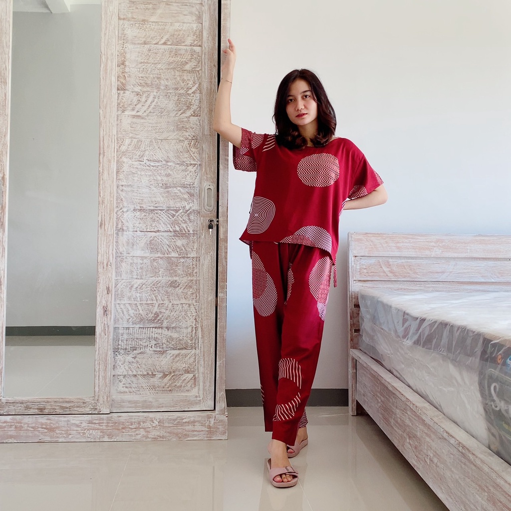 Setelan Panjang Bali-SET BAYGON MARUN