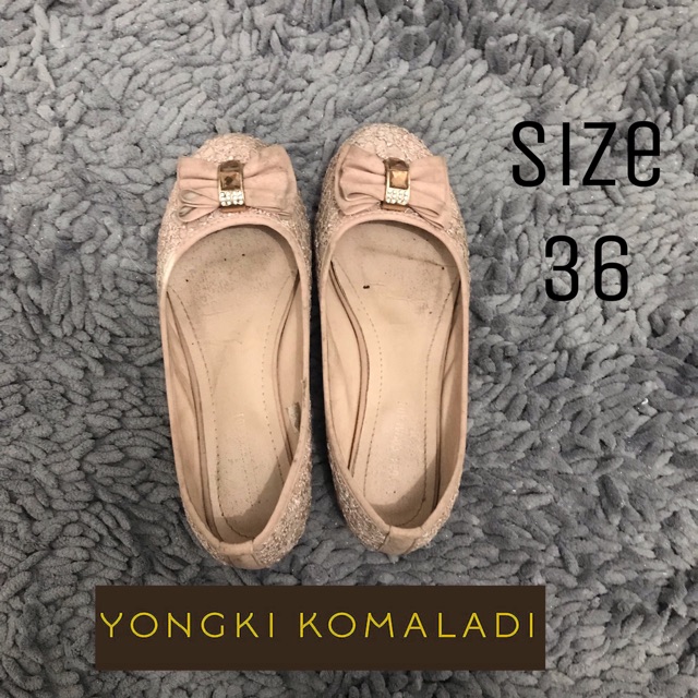 Sepatu Flatshoes pink branded ori yongki komaladi preloved second bekas