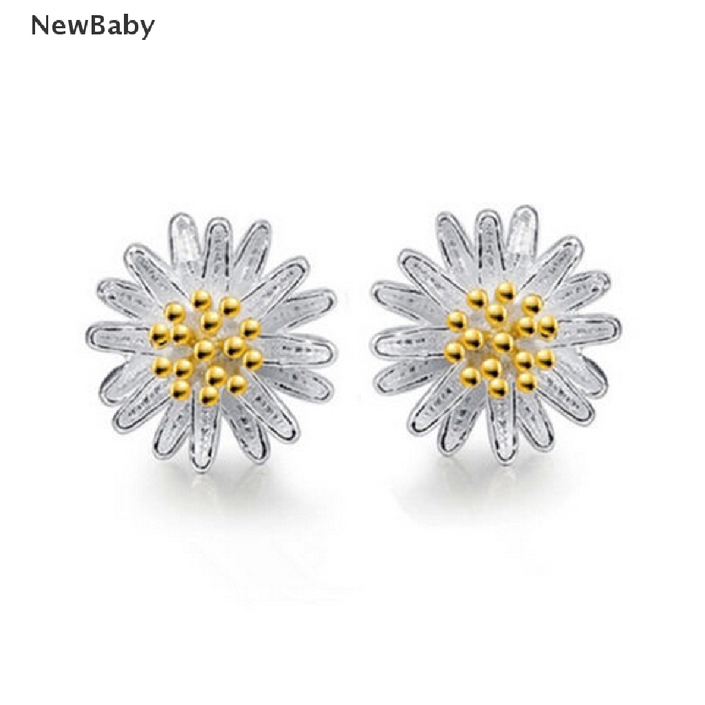 Anting Stud Bentuk Daisy Chrysanthemum Bahan 925 Sterling Silver Untuk Perhiasan