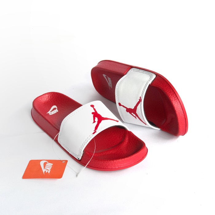 Sandal Jordan Anak Premium Import Sandal Selop Anak Laki Perempuan - Jordan Merah, Random