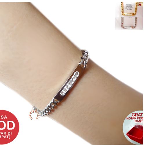 Lovelybutik - Gelang Tangan Wanita Titanium Anti Karat MIni Felice Gelang Korean Style Remaja Terbaru Bonus Kotak Perhiasan