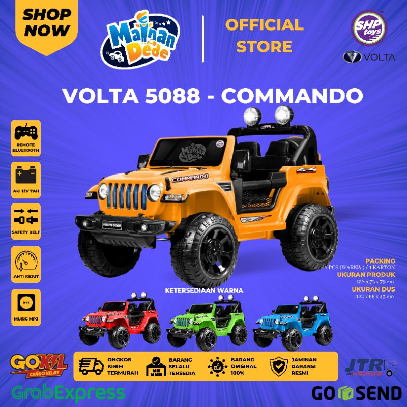 Mainan Mobil Aki Anak Jeep Commando SHP Volta 5088 Rotator with Handy Talkie-1