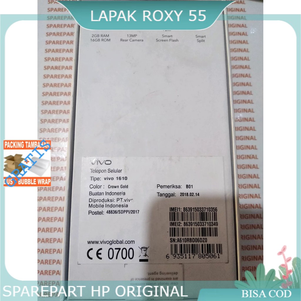 

DUS BOX WADAH KOTAK KARDUS KOMPATIBEL VIVO Y55S MULUS BAWAAN