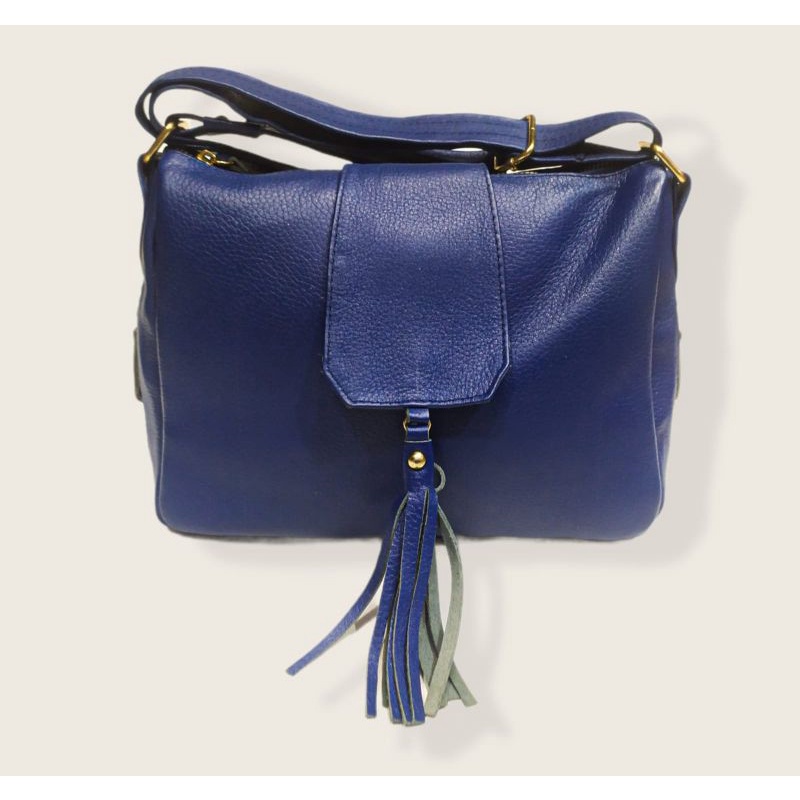 Tas kulit garut warna biru