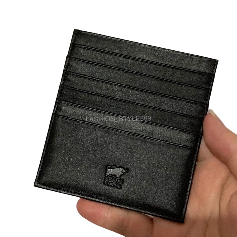 DOMPET KARTU TIPIS SLIM CARD HOLDER BRAUN BUFFEL KULIT SAPI ASLI POLOS 12 KARTU