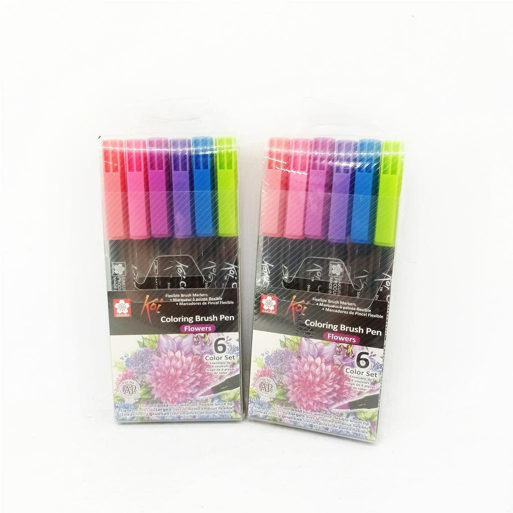 

Pena Kuas Sakura Koi Brush Pen Flower Coloring Set 6