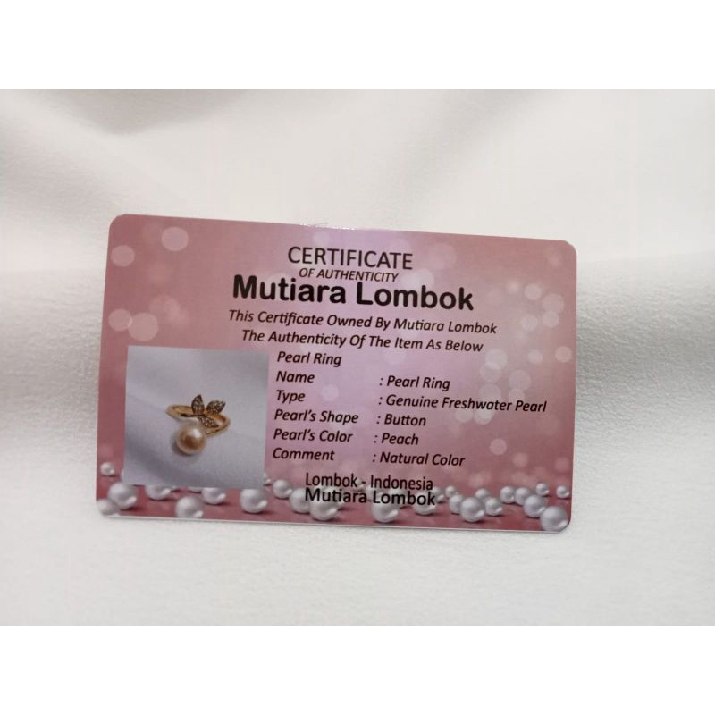 

Sertifikat Mutiara Lombok / Surat Mutiara / Sertifikat Keaslian / Sertifikat Tambahan