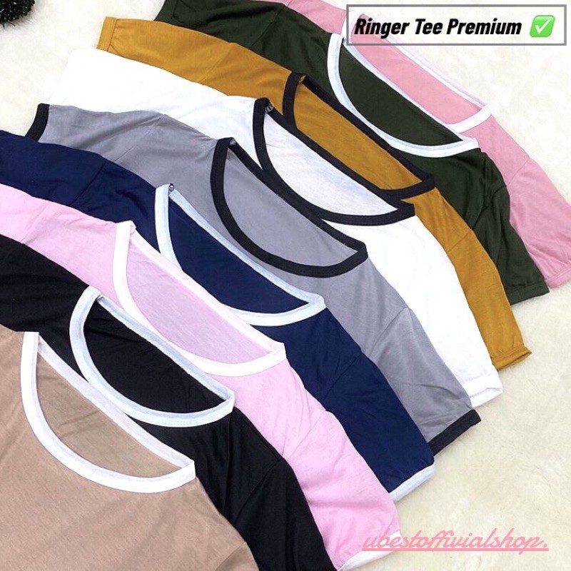 UB - Ringer tee / Kaos Wanita / Ringer Tee Tshirt / Kaos Ringer Wanita / Kaos Polos Cewek / atasan
