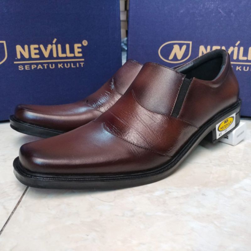 Neville Sepatu Pantofel Pria Bahan Kulit Asli Elegan Murah Formal Kantoran Kode NV8