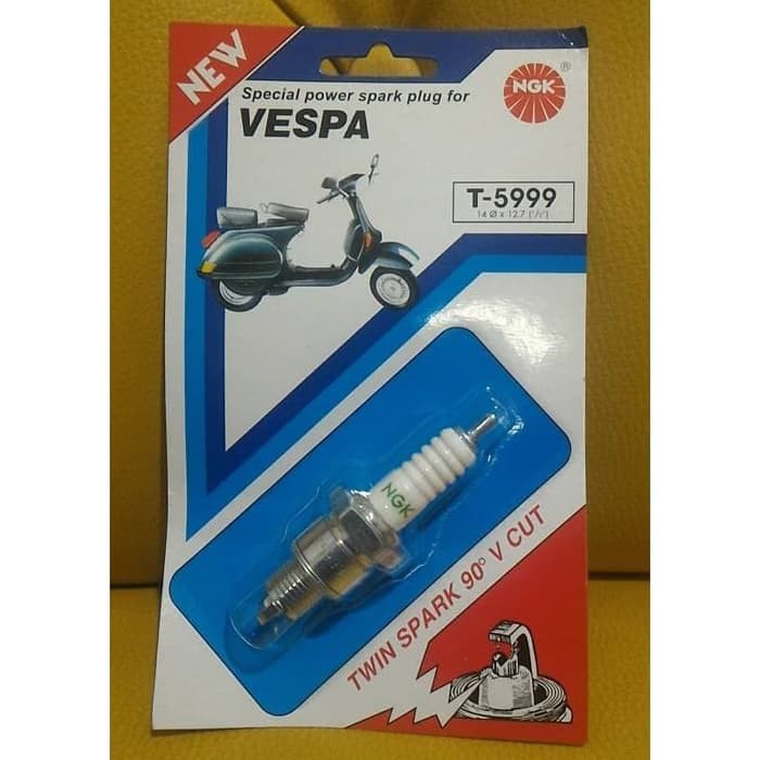 Busi VESPA NGK Hijau T5999 (PENDEK )