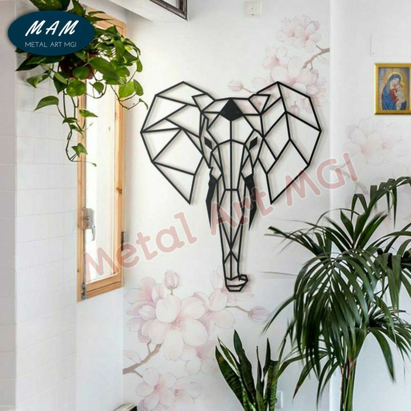 Hiasan Dinding Besi Geometric Gajah METAL WALL DECOR dekorasi dinding WALL DECOR