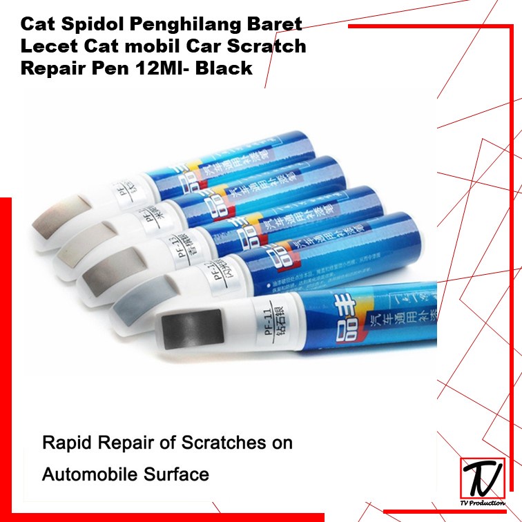 Cat Spidol Penghilang Baret Lecet Cat Mobil Car Scratch Repair Pen 12ml  - Black