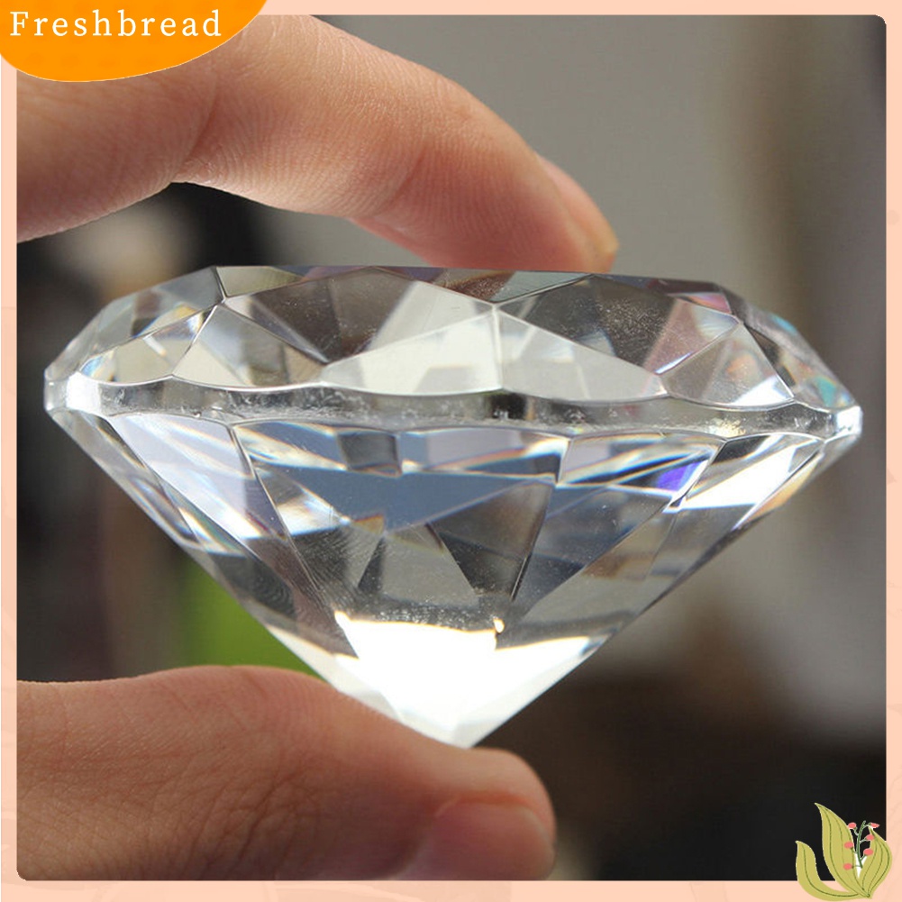 【Fresh】❀40mm Clear Paperweight Faceted Cut Glass Giant Artificial Diamond Jewelry Decor