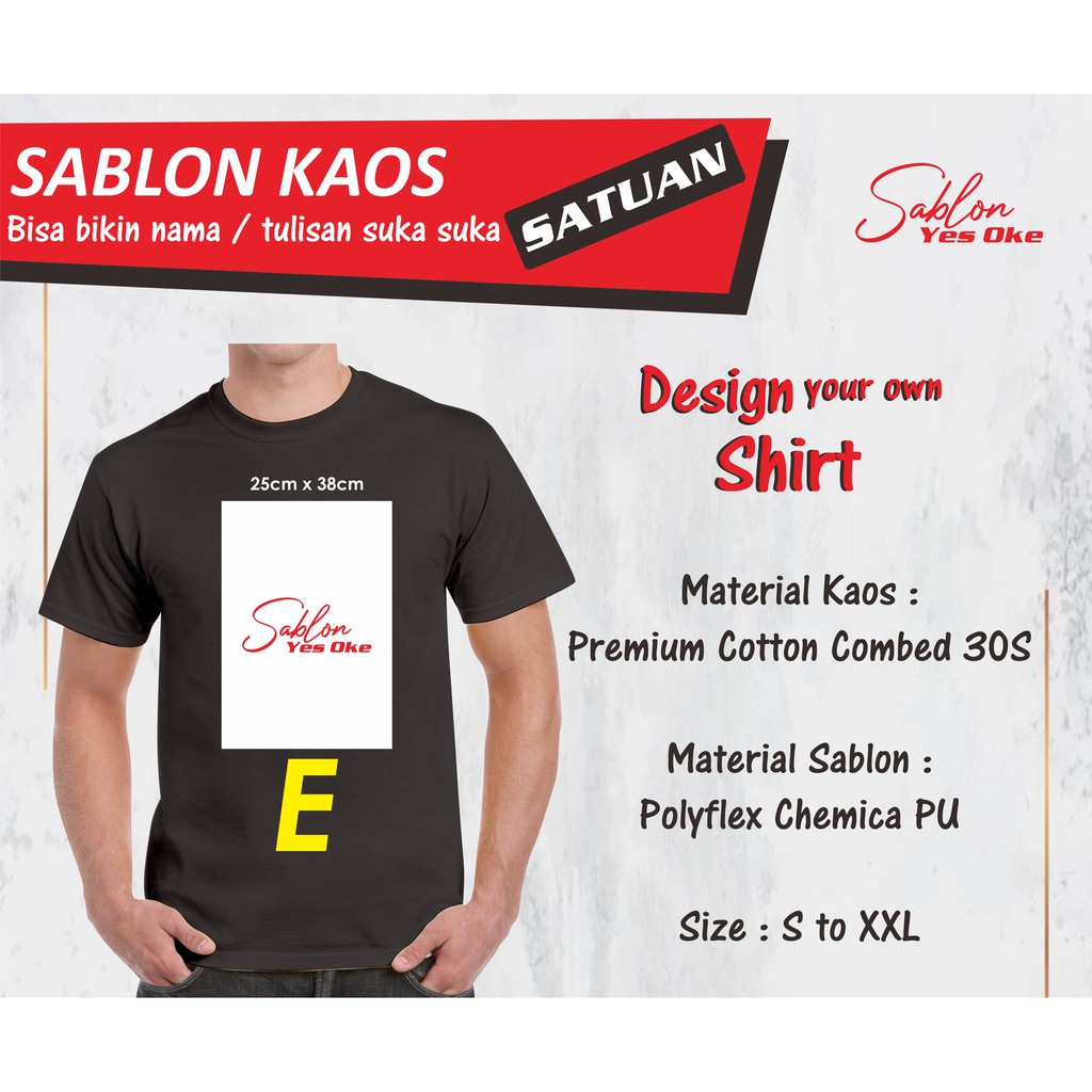 Kaos sablon / kaos tulisan / kaos custom