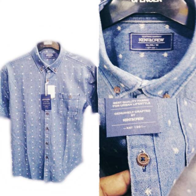 Kemeja Jeans Kent&Crew Corak
