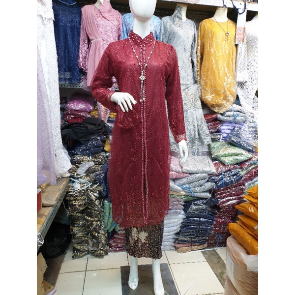 Promo Atasan Kebaya Tille Mutiara Payet Long Tunik Mewah Murah