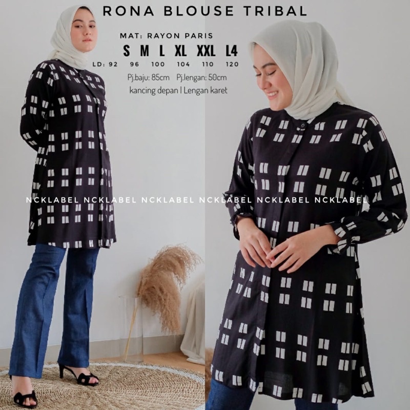 Atasan Blouse Rayon Motif Rona Blouse Original by NCK Label