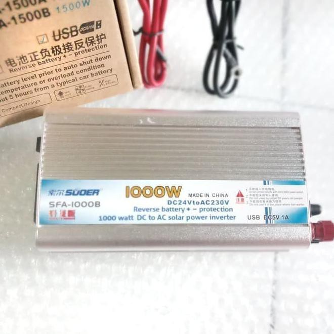 Power Inverter 1000 Watt 24V ( 1000W 24 V ) Suoer Sfa-1000B