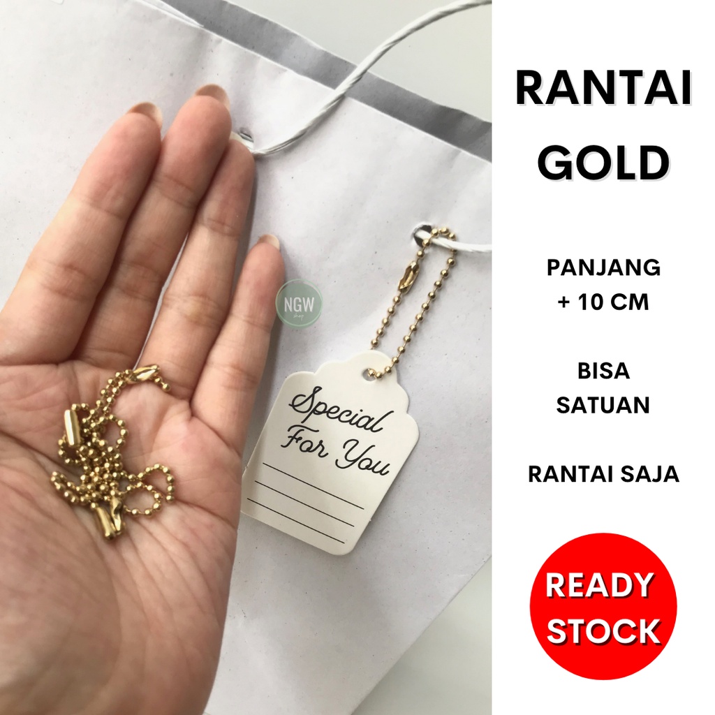 Rantai emas gold satuan ecer untuk hang tag Kartu hampers