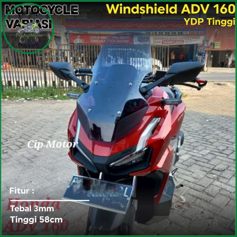 Windshield ADV 160 Visor ADV 160 Model Tinggi Smoke YDP