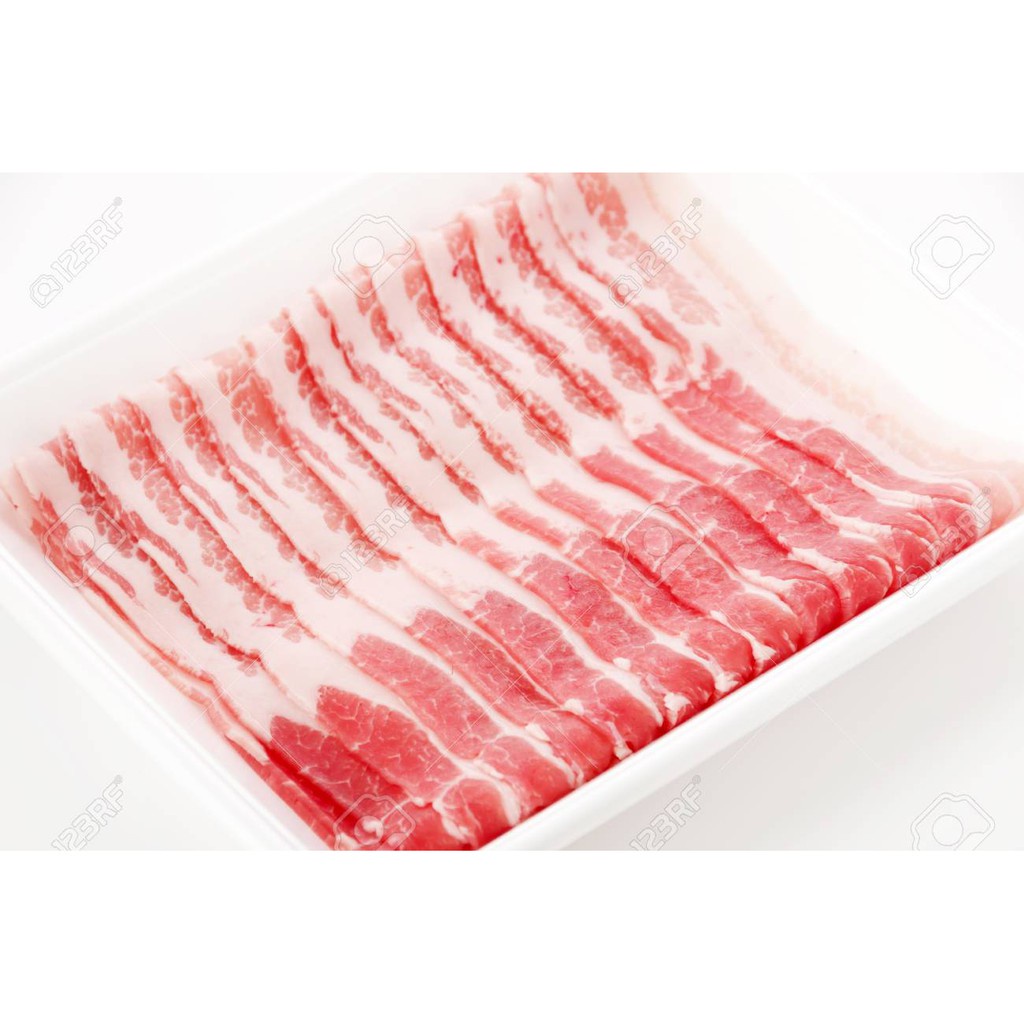 

Daging Shabu Shabu Hotpot Suki Barbecue / Premium Pork Belly Slice / Samcan iris tipis / Samgyeopsal