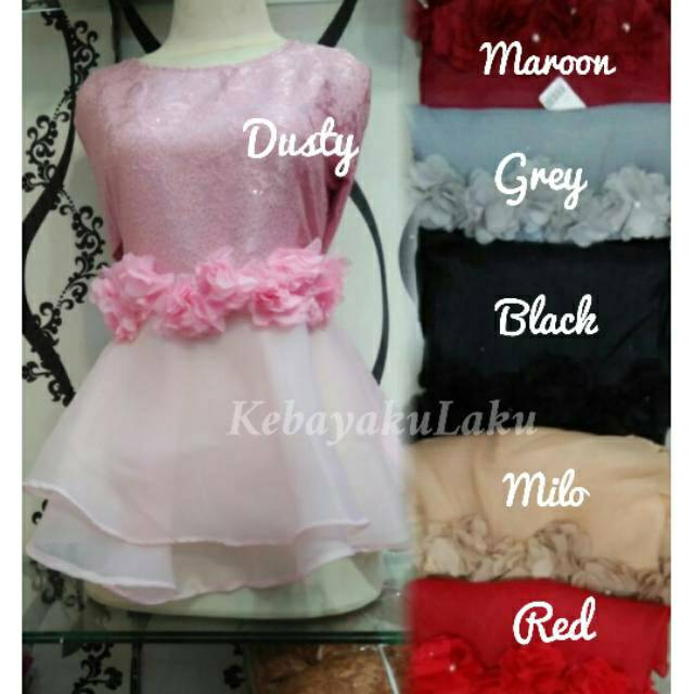 ATASAN KEBAYA PEPLUM JACQUARD MIX ORGANZA