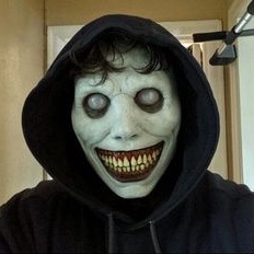 topeng seram mata putih Halloween Exorcist mask