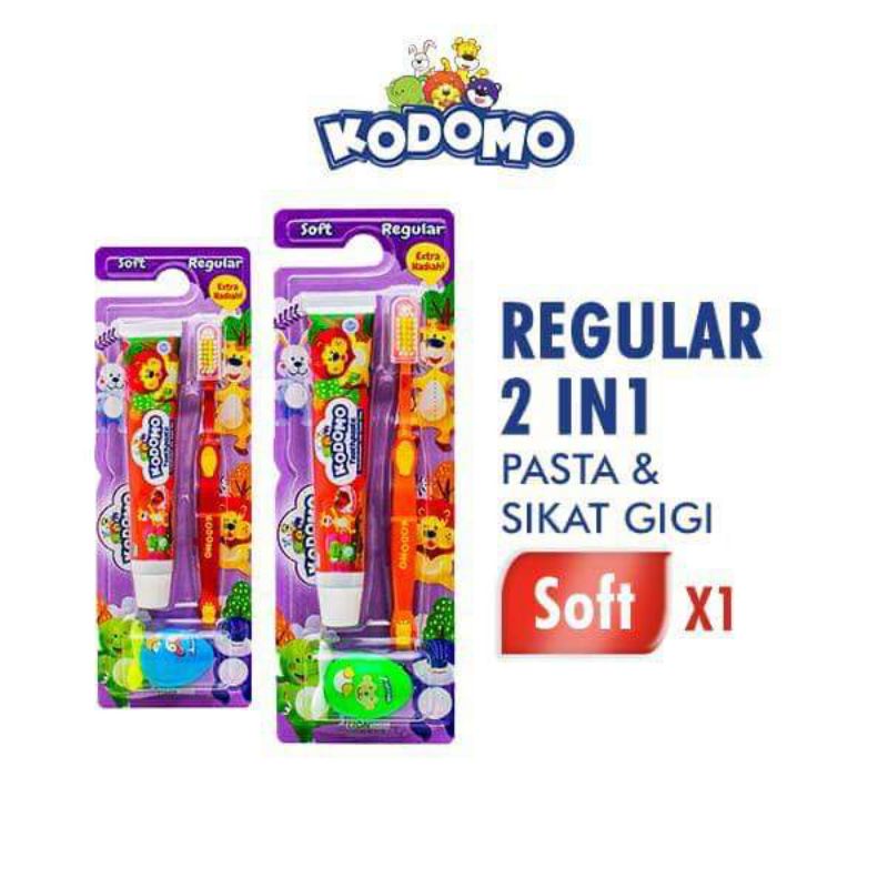 KODOMO Toothpaste &amp; Toothbrush 2 in 1 sikat gigi+pasta gigi+mainan