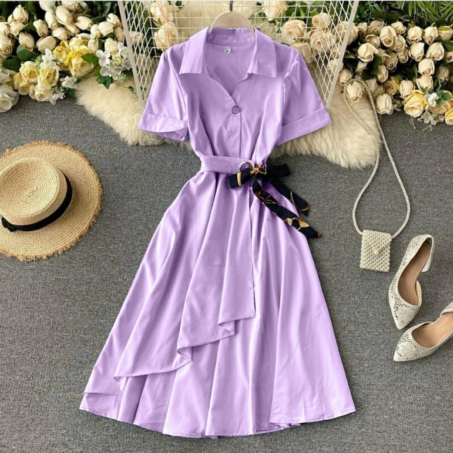 Baju Dress Pesta Natal Wanita Remaja Modern Kekinian Terbaru 2021 Maxi Bahan Moscrepe LD 100 Fit L
