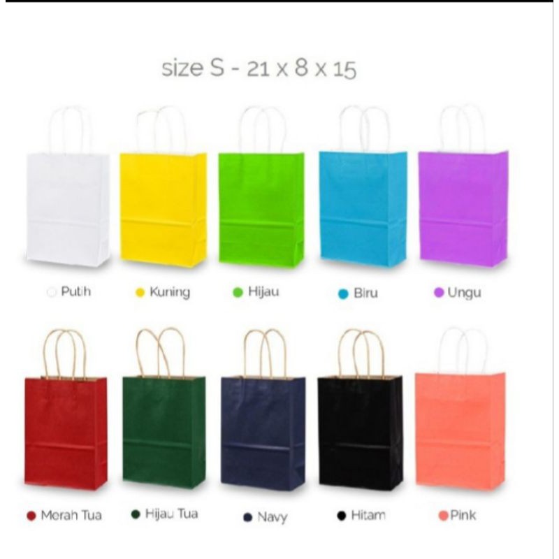 

Paper Bag karton polos warna ukuran M