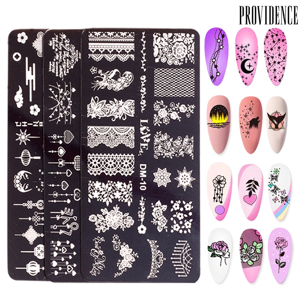 Providence Cetakan Kuku DIY Bahan Stainless Steel Untuk Nail Art