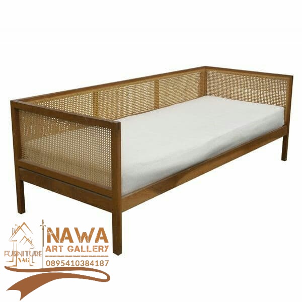 daybed rattan minimalis mid century