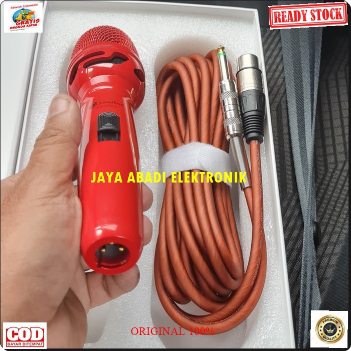 G527 MIC SOUNDBEST KABEL DYNAMIC LEGENDARY KARAOKE VOKAL MUSIK MIKROPHONE AUDIO SOUND SISTEM PENGERAS SUARA PRO PROFESIONAL MIKROPHONE LEGENDARIS WARNA EMAS DAN MERAH TERBUAT DARI BESI METAL TANPA BATERAI TINGGAL COLOK KE AUDIO LEBIH PRAKTIS