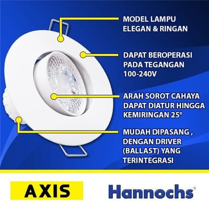 Downlight LED Spot Light Hannochs Axis FS 6W / Lampu Sorot Segi