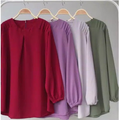 ATASAN DAYANA BLOUSE | ATASAN WANITA TERBARU 2021 | ATASAN KEKINIAN | ATASAN JUMBO LENGAN PANJANG-maroon