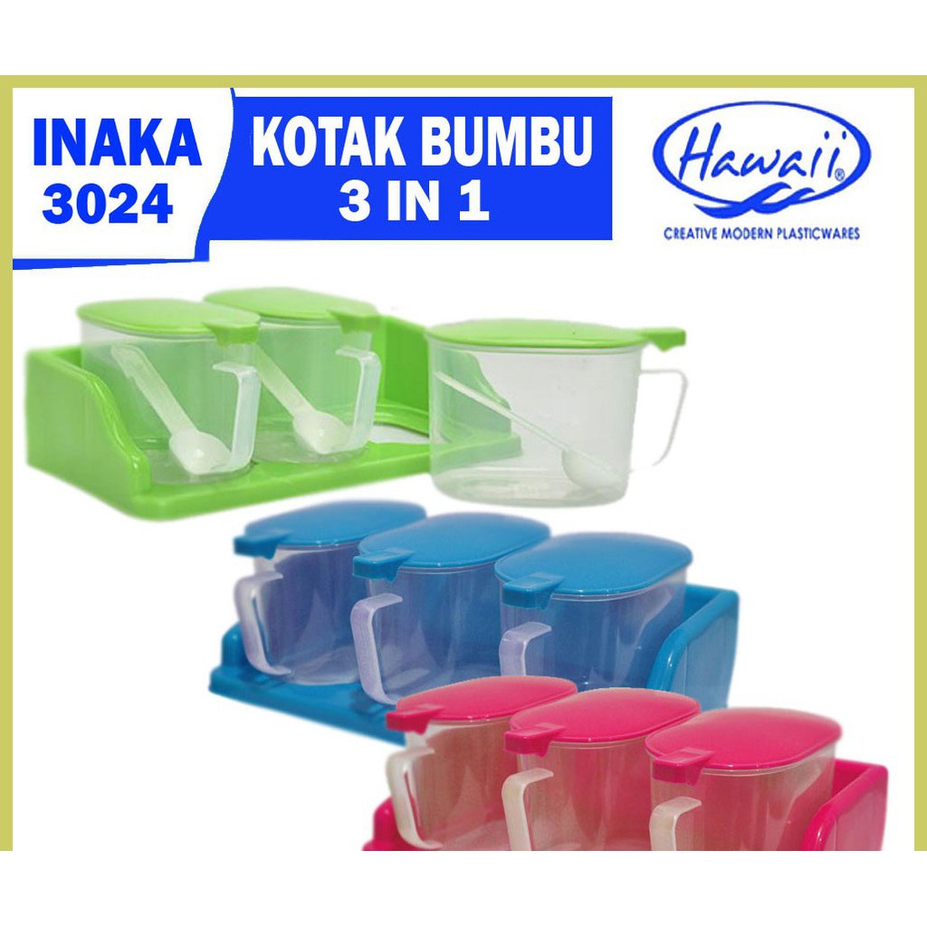 HAWAII Type INAKA Set 3 Tempat Bumbu [ 3024 ] .