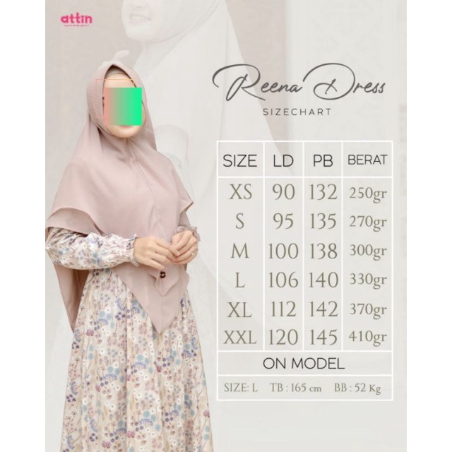 Gamis Katun Jepang Reena Dress By Attin