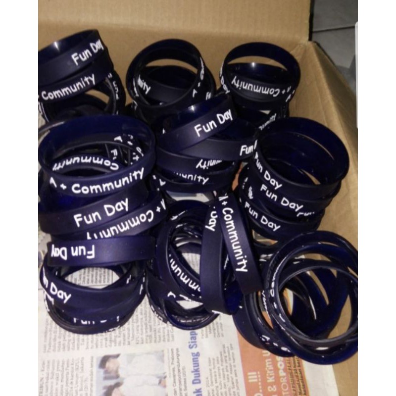 gelang karet rubber custom gelang partai