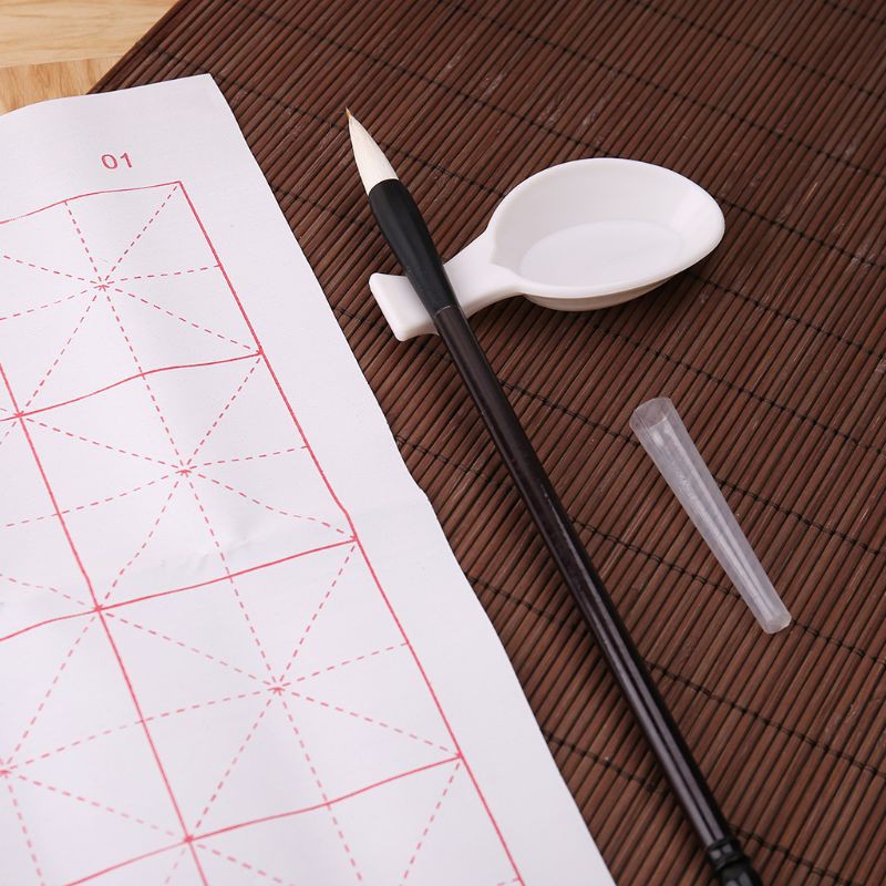 zzz 3pcs/set Reusable Magic Water Writing Cloth Brush Gridded Fabric Mat Chinese Calligraphy Practice Practicing No Ink